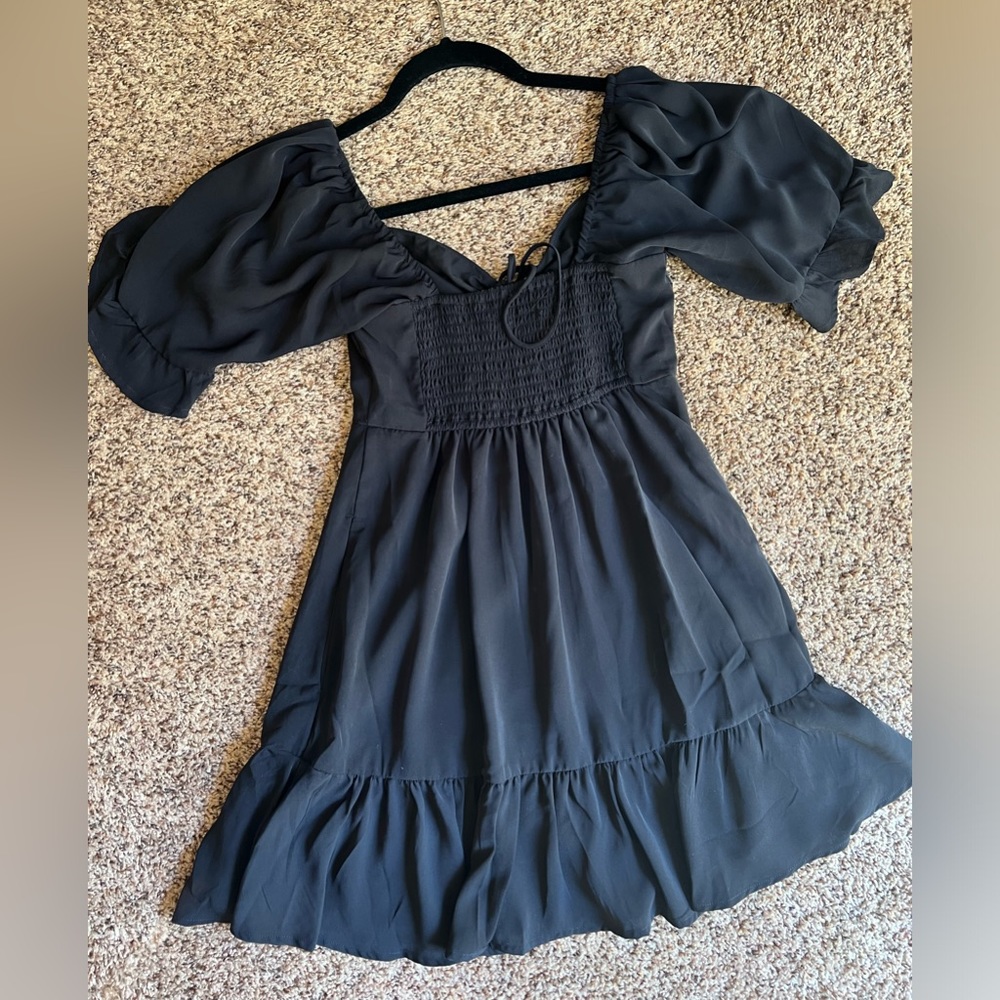 Black ruffle mini dress Abercrombie